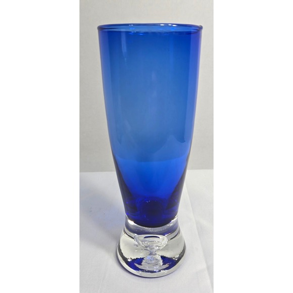 Stockholm Collection By Block  Water Goblet 20oz Cobalt Blue w/Air Bubble Base - Picture 1 of 5